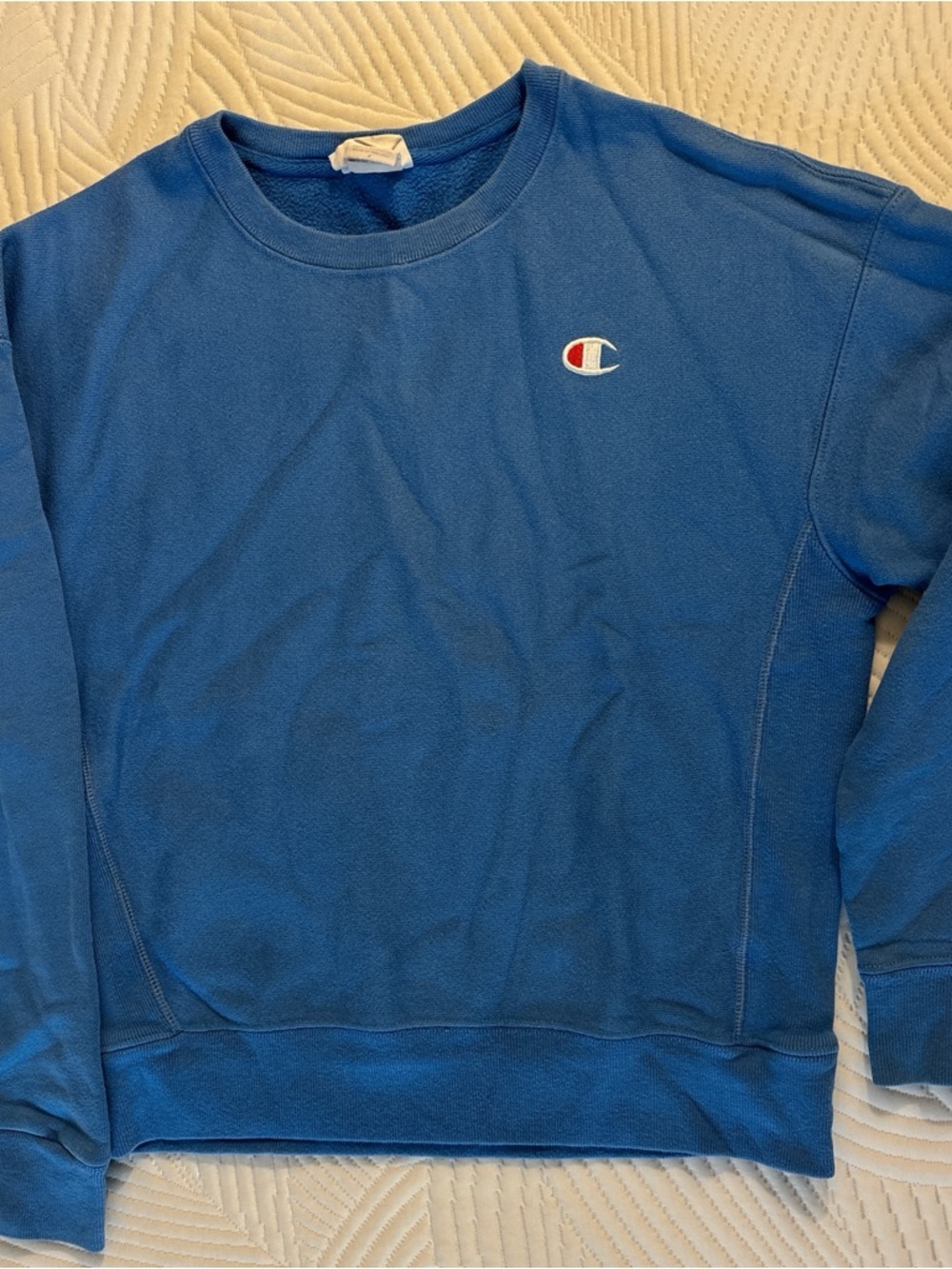 Champion Crewneck Sweatshirt in Blue with Small Logo
